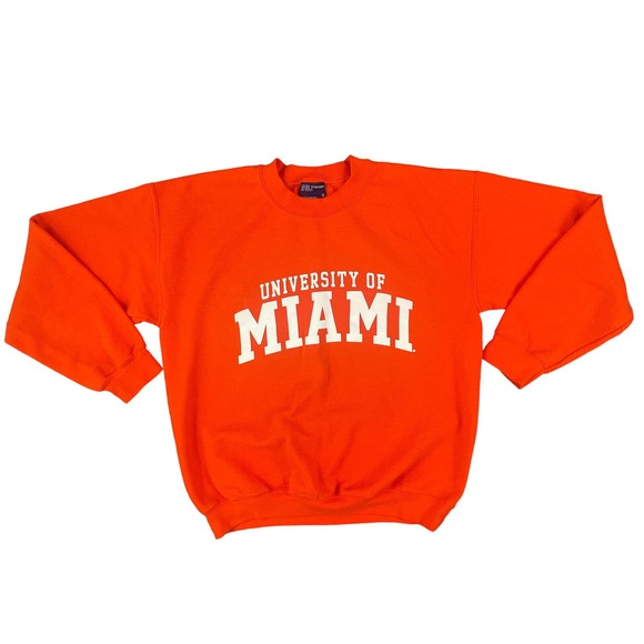 vintage university‎ of miami Sweatshirt Size M Orange - Picture 1 of 7